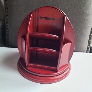 Berkshire Executive Rotating Desk Organizer in Cherry Pencil Pen Holder‎ MCM
